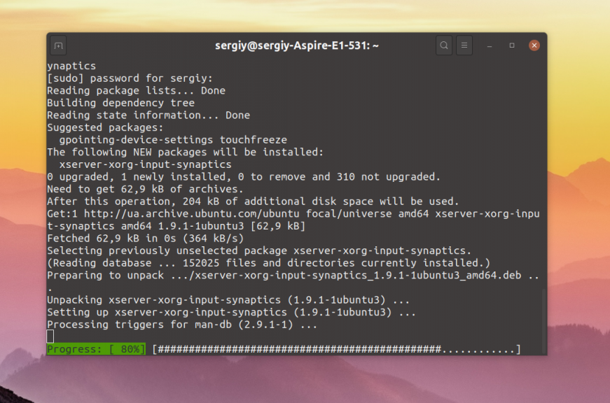 Не работает тачпад в Ubuntu