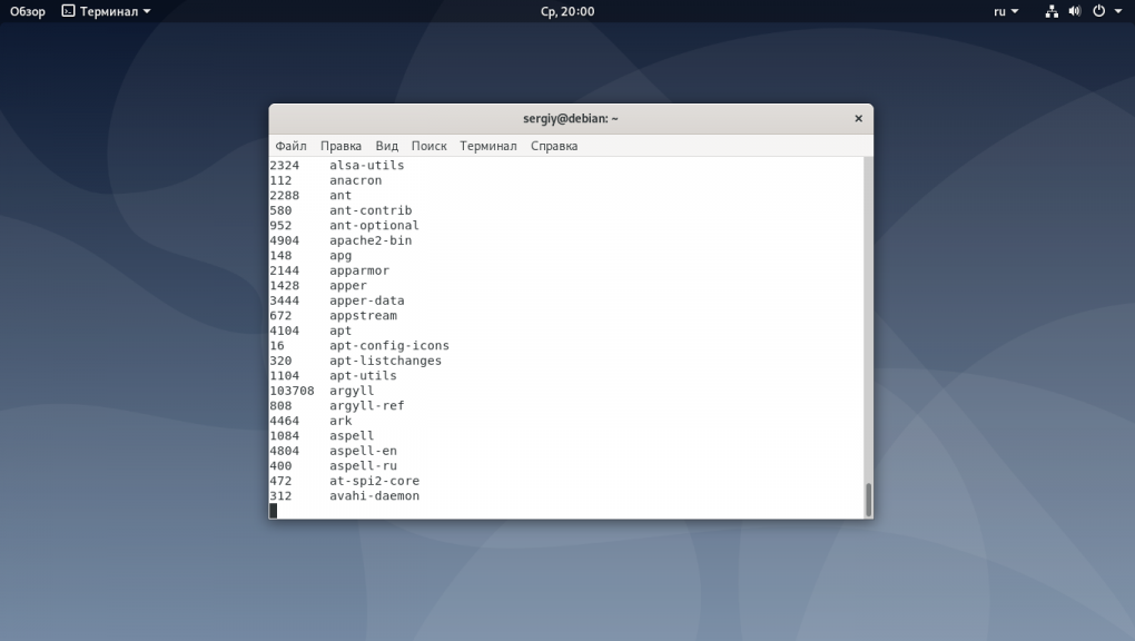 Очистка системы Debian