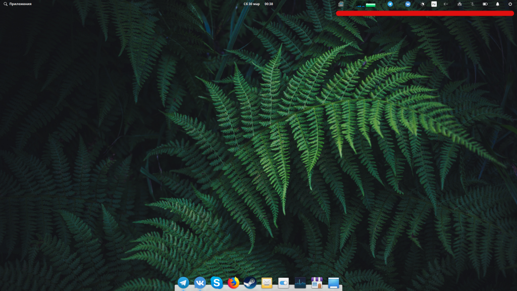 Значки приложений на панели в Elementary OS 5.0